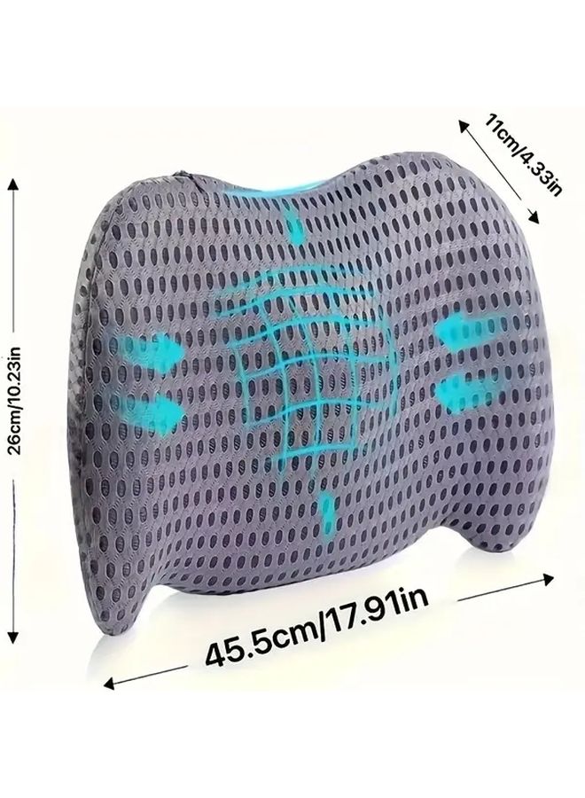 Ergonomic Lumbar Support Pillow Black for Office Chair Car and Bed - Image 2